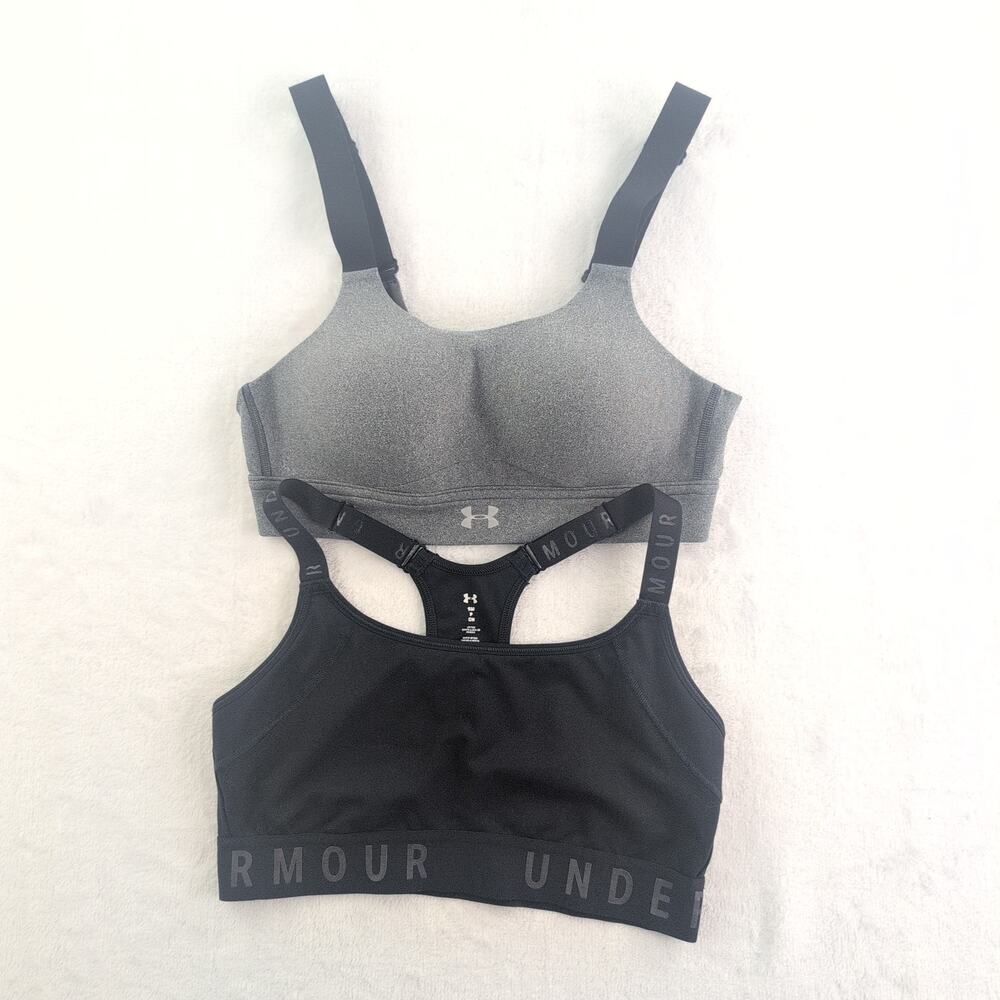 Under Armour Sports Bras (2) Black Gray High Impact Size Small / 32A